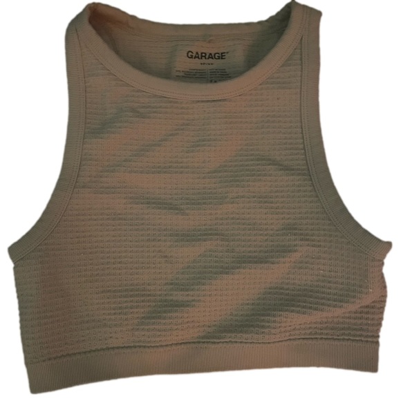 Garage cropped sporty cream tank top, size xs - Picture 1 of 3